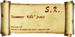 Sommer Kájusz névjegykártya